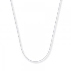 Cable Chain Necklace 14K White Gold 24" Length