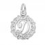 Letter D Charm Sterling Silver