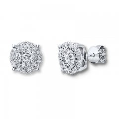 Diamond Earrings 1 carat tw Round-cut 14K White Gold