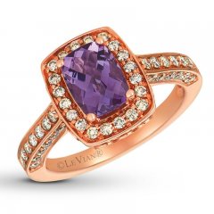 Le Vian Amethyst Ring 7/8 ct tw Diamonds 14K Strawberry Gold