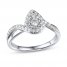 Diamond Engagement Ring 3/8 ct tw 10K White Gold