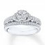 Diamond Bridal Set 1/2 ct tw Round-cut 10K White Gold