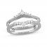 Neil Lane Diamond Enhancer Ring 1/2 ct tw Pear & Round-cut 14K White Gold