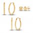 Stud/Hoop Earring Boxed Set 10K Yellow Gold