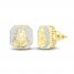 Men's Diamond Christ Earrings 1/4 ct tw 10K Yellow Gold