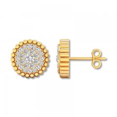 Diamond Earrings 1/4 ct tw Round-cut 10K Yellow Gold