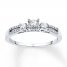 Three-Stone Ring 1/4 ct tw Diamonds 10K White Gold