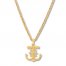 Men's Crucifix Anchor Necklace 10K Yellow Gold 22"