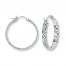 Hoop Earrings 14K White Gold 25mm