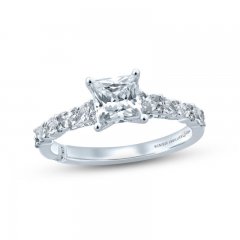 Monique Lhuillier Bliss Diamond Engagement Ring 1-3/8 ct tw Princess, Marquise & Round-cut 18K White Gold