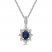 Blue Sapphire & Diamond Necklace 1/15 ct tw 10K White Gold 18"