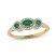 Emerald & Diamond 3-Stone Ring 1/8 ct tw 10K Yellow Gold