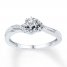 Diamond Promise Ring 1/10 ct tw Round-cut 10K White Gold