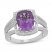 Amethyst Ring 1/4 ct tw Diamonds Sterling Silver