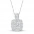 Diamond Necklace 1/2 ct tw 10K White Gold 19"