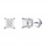 Diamond Solitaire Stud Earrings 3/4 ct tw Princess-cut 14K White Gold