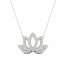 By Women For Women Diamond Lotus Necklace 1/10 ct tw Round-cut Sterling Silver 18"