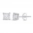 Diamond Solitaire Stud Earrings 3/8 ct tw Princess-cut 14K White Gold