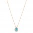 Le Vian Aquamarine & Diamond Necklace 1/8 ct tw 14K Strawberry Gold 18"