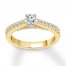 Diamond Engagement Ring 3/4 ct tw Round-cut 14K Yellow Gold