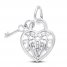 Lock and Key Heart Sterling Silver Charm