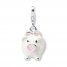 Pig Charm White/Pink Enamel Sterling Silver