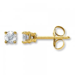 Diamond Earrings 1/3 ct tw Round-cut 14K Yellow Gold