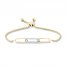 Diamond Paperclip Bolo Bracelet 10K Yellow Gold