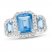 Swiss Blue Topaz & White Lab-Created Sapphire Ring Sterling Silver