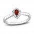 Garnet & Diamond Promise Ring 1/10 ct tw Pear/Round-Cut Sterling Silver