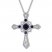 Cross Necklace Lab-Created Sapphires Sterling Silver