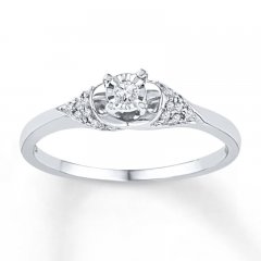 Diamond Promise Ring 1/10 ct tw Round-cut 10K White Gold