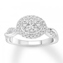 Diamond Engagement Ring 5/8 ct tw Round-cut 14K White Gold