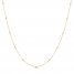 18" Beaded Cable Chain Necklace 14K Yellow Gold Appx. 2mm