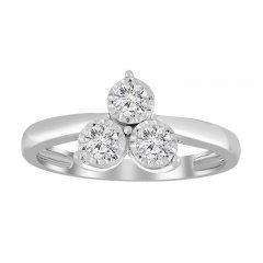 Three-Stone Diamond Ring 1/4 ct tw Round-cut Sterling Silver