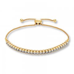 Diamond Bolo Bracelet 1/2 ct tw Round-cut 10K Yellow Gold