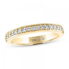 Leo Diamond Wedding Band 1/4 ct tw Round-cut 14K Yellow Gold