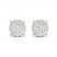 Diamond Halo Stud Earrings 1/2 ct tw Round-Cut 10K White Gold