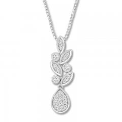 Diamond Necklace 1/4 ct tw Round-cut Sterling Silver