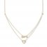 "Love" & Heart Layered Necklace 14K Yellow Gold Adj.