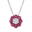 Le Vian Diamond & Ruby Necklace 1/15 ct tw Diamonds 14K Vanilla Gold