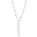 Cultured Pearl & White Lab-Created Sapphire Y Necklace Sterling Silver 16"