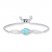 Lab-Created Blue Opal Bolo Bracelet Sterling Silver