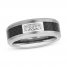 Diamond Wedding Band 1/6 ct tw Black Tungsten