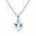 Aquamarine Heart Necklace Lab-Created Sapphire Sterling Silver