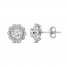 Diamond Stud Earrings 1 ct tw Round-cut 10K White Gold