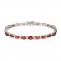 Garnet & White Lab-Created Sapphire Bracelet Sterling Silver 7.25"