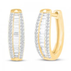 Diamond Hoop Earrings 5/8 ct tw 10K Yellow Gold