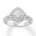 Diamond Engagement Ring 1 ct tw Princess/Round 14K White Gold