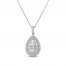 Forever Connected Diamond Necklace 1 ct tw Round/Pear 10K White Gold 18"